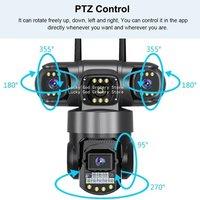 3 Lens Video Surveillance Camera Wifi Network CCTV Camera 4G SIM Card Wireless 360 Monitor Outdoor Waterproof Security Cameras