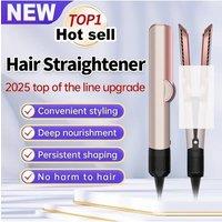 Professional 2 IN 1 Hair Straightener & Hair Dryer Heat-Up Hair Flat Iron Negative Ion Iron Long-Lasting Styling Tool