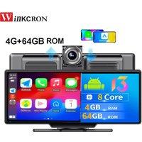10.26" IPS Car DVR Camera 4G+64G ROM GPS Navigation Carplayer Android 13 Anto GPS 4G WiFi ADAS Dash Cam Video Recorder Rearview