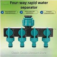 4 Way Hose Splitter Water Tap Hose Connectors Distributor 3/4 Male Thread Water Out for Greenhouse Seedbed and Plant Irrigation