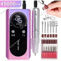 NEW Professional 45000RPM Electric Portable Nail Drill Machine Rechargeable Low Noise Nail Sander