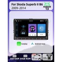 Autoradio Head Unit 2 Din Android Radio for Skoda Superb 2 II B6 2009-2014 Carplay Android Auto 9" Car Multimedia GPS Navigation