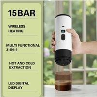 Portable Wireless Charging Coffee Machine 15BAR Multi-function 3 in 1 Fully Automatic Heating