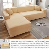 Solid Color 1/2/3/4 Seat Sofa Cover Stretch Milk Silk Fabric Couch Covers for Living Room Sectional
