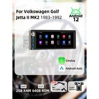 Carplay 1 Din Radio Android Car Multimedia for VW Volkswagen Golf Jetta 2 II MK2 1983-1992 6.86 Screen Head Unit Autoradio GPS