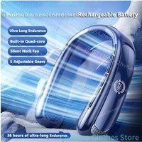 High Power Portable Neck Fan Smart Digital Display USB Rechargeable Outdoors Bladeless Silent Cooling Neck Fan