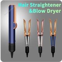 2 IN 1 Professional Hair Straightener & Hair Dryer Heat-Up Hair Flat Iron, Negative Ion Iron Long-Lasting Styling Tool