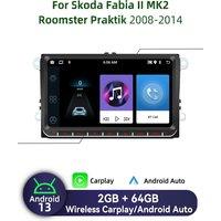 For Skoda Fabia 2 II MK2 Roomster Praktik 2008-2014 9 Screen Wireless Carplay Autoradio Android Car Multimedia 2 Din Radio GPS