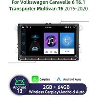 For VW Volkswagen Caravelle 6 T6.1 Transporter Multivan T6 2016-2020 9 Inch Carplay Autoradio Android Car Multimedia 2 Din Radio