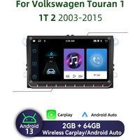 For VW Volkswagen Touran 1 1T 2 2003-2015 9" Screen Wireless Carplay Autoradio Android Car Multimedia 2 Din Radio GPS Navigation