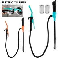Liquid Transfer Pump Electric Fuel Oil Transfer Pump with Flow Control Nozzle 2.4 Gallons Per Min Portable Car Siphon Petrol Fue