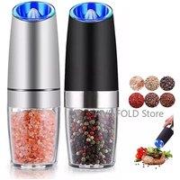 Electric Automatic Mill Spice Salt and Pepper Grinder Gravity Adjustable Coarseness Kitchen Steak