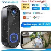 TUYA Video Doorbell WiFi Wireless Outdoor Door Bell Camera AC Power 1080P Video Door Phone Waterproof IP65 Alexa Google Home