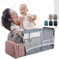 Maternity Bags Baby Mommy Hospital Organizer Backpack Large Capacity Travel Foldable Baby Crib Bed With Changing Mat Diaper Bags