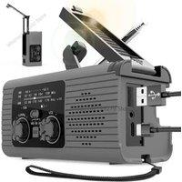 Portable Solar Radio Flashlight Hand Crank Weather Radio AM/FM/NOAA Radio Crank 3 Way Charging Survival For Camping