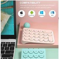 BOW Wireless Number Pad Bluetooth Numeric Keypad Round Keycaps Numpad 22 Keys Rechargeable Number Keyboard For Laptop PC