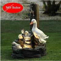 E2 Duck Solar Power Squirrel Resin Patio Fountain Garden Design With Led Light Garden Decoration