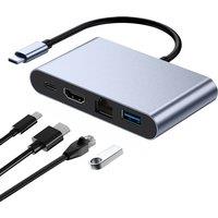 USB-C To HDMI-compatible 4 in 1 Cable Converter for Samsung Huawei iPad Mac USB 3.1 Type C To HDMI-compatible 4K Adapter Cable