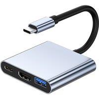 4 IN 1 USB C to HDMI-Compatible Adapter USB 3.1 Hub Type C Charging Converter for Samsung S23 Ultra Huawei Xiaomi Laptop Macbook