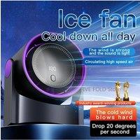 Smart Electric Fan 100 Speed Bladeless Fan USB Charging Desktop Silent Wall Mounted Air Conditioner Office Indoor Camping