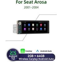 Carplay 6.86" Screen Multimedia 1Din Android Car Radio for Seat Arosa 2001-2004 Head Unit Autoradio Stereo Navigation GPS