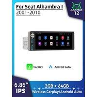 6.86" Screen Android Car Multimedia for Seat Alhambra I 2001-2010 1 Din Radio Stereo Head Unit Autoradio Carplay Navigation GPS