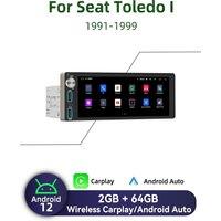 Carplay 6.86 Screen Multimedia 1Din Android Car Radio for Seat Toledo 1 I 1991-1999 Head Unit Autoradio Stereo Navigation GPS