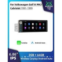 6.86 Screen Android Car Multimedia for VW Volkswagen Golf 3 III MK3 Cabriolet 1991-1999 1 Din Radio Stereo Carplay GPS Wifi