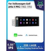 6.86 Screen Android Car Multimedia for VW Volkswagen Golf Jetta 2 II MK2 1983-1992 1Din Radio Stereo Head Unit Carplay GPS Wifi