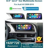 12.3 inch Wireless CarPlay Multimedia Screen Android Auto For Audi A5 2008-2016 Airplay Autolink