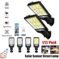 Solar Street Lights Outdoor 108COB LED Solar Lamp 1/2Pack With 3 Lighting Mode Motion Sensor Security for Garden Patio Path Yard