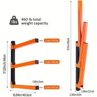 2Pcs Heavy Duty Metal Wood Organizer Rack Wall Mounted Lumber Storage Rack Workshop Organizer Indoor Outdoor Garage Tool Cabinet