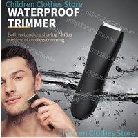 Body Hair Trimmer Shaver for Men Ball Trimmer for Groin Pubic Replaceable Ceramic Blade Groomer Electric Razor Waterproof Clippe