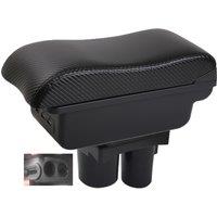 Citroen C2 C3 Armrest box central console storage case driver elbow support carbon fibre