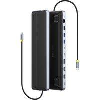 Baseus EH3 12-in-1 USB C Hub HDMI DP 4K 60Hz Triple Display 3.2 for MacBook Laptop PD 100W Type C HUB with Stand Docking Station