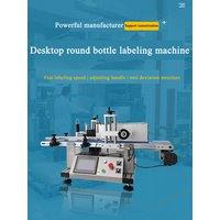 PBOBP Desktop Automatic Round Plastic Glass Bottle Labeling Machine Self-adhesive Jar Label Sticker Labeler Applicator