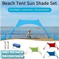 Beach Awning Outdoor Camping Sun Shade UV Protection Portable Windproof Beach Canopy with Storage Bag Camping Accessories