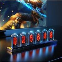 RGB Nixie Tube Clock LED Glows IPS Color Screen DIY Analog Digital Tube Night lights Gaming Desktop Home Decoration Gift Idea