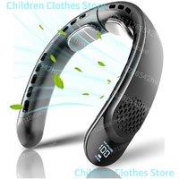 Mini Neck Fan Portable Wearable Air Conditioner USB Rechargeable Bladeless Hanging Neck Fan Mute 4000mAh Outdoor Summer Cooler