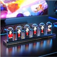 RGB Glow Tube Clock DIY LED Electronic Nightlights Silent Table lamp Digital Watch Decoration for Home Desktop Decoration