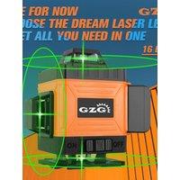 GZG 16-Line Self-Leveling Laser Level with Pulse Mode, 360 Green Cross Line Laser for Construction, Tile Installation,