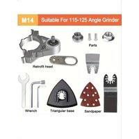 1 Set Multifunction Angle Grinder Converter Oscillating Tool Adapter, 5/8"M14/M10 Oscillating Saw Blades for All Angle Grinder