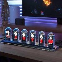 Nixie Tube Clock Night Light IPS RGB Glow Color App Control DIY Screen Digital Tube Clock For Bedroom