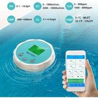 6 in1 Water Quality Detector PH EC TDS ORP CL Temperature Calibration Chlorine Water Tester APP Online Monitor for Swimming Pool
