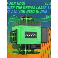 GZG 16-Line Laser Level Pro, USB Cable 18650 Lithium Battery, 0.4-1mW Green Beam for Construction, DIY Projects