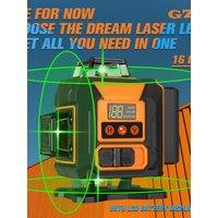 1pc GZG Professional 4D Cross Line Laser Level, 4X360 Green Beam, 16 Lines, Self-Leveling, USB Charging, ?36V, 0.4-1Mw,