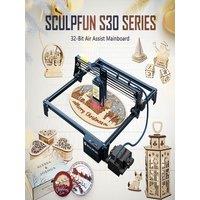 SCULPFUN S30 Pro Max Laser Engraver 20W DIY CNC Laser Cutter Engraving Machine Automatic Air-assist and Cam500 Lightburn Camera