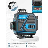 1pc GZG Professional 4D Cross Line Laser Level, 4X360 Green Beam, 16 Lines, Self-Leveling, USB Charging, ?36V, 0.4-1Mw,