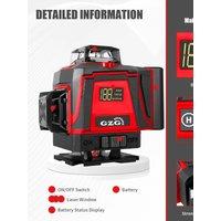 GZG 4x360 Self-Leveling Line Laser with Green Beam, 16 Lines, USB Rechargeable, Remote Control, Lifting Base, Pulse Mode,