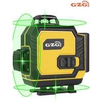 1pc GZG Professional 4D Cross Line Laser Level, 4X360 Green Beam, 16 Lines, Self-Leveling, USB Charging, ?36V, 0.4-1Mw